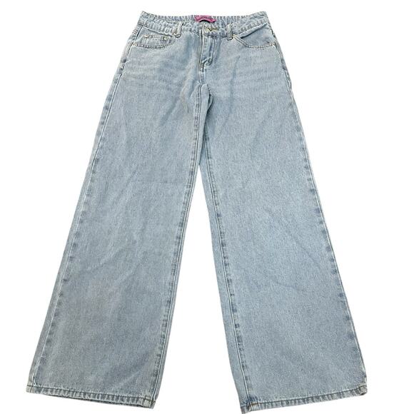 Edikted Wide Leg Jeans Size Small Light Wash Non-Stretch Denim Five Pocket - Picture 1 of 10